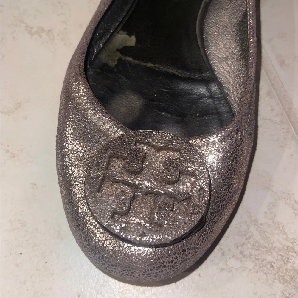 Tory Burch Ballet in gold glitter 8